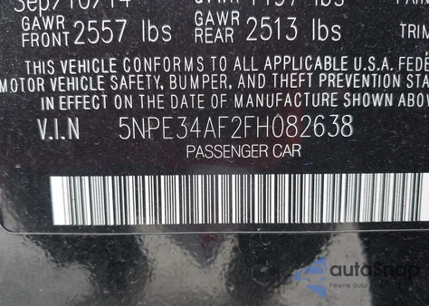 2015 Hyundai Sonata Sport from USA, damaged, VIN 5NPE34AF2FH082638